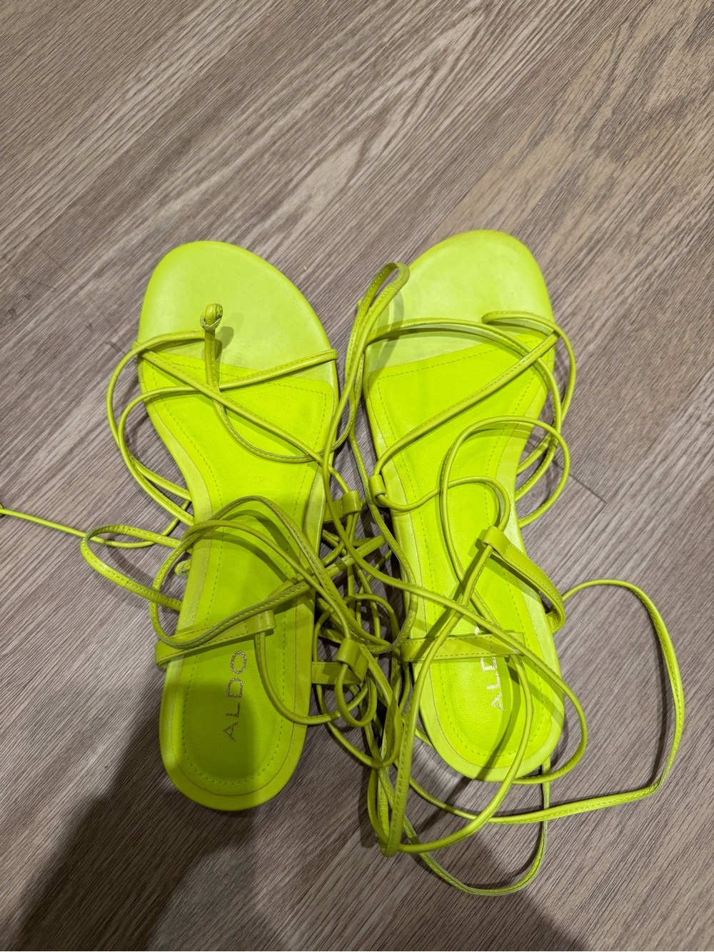 ALDO Neon Lime Lace-Up Women's Sandals
